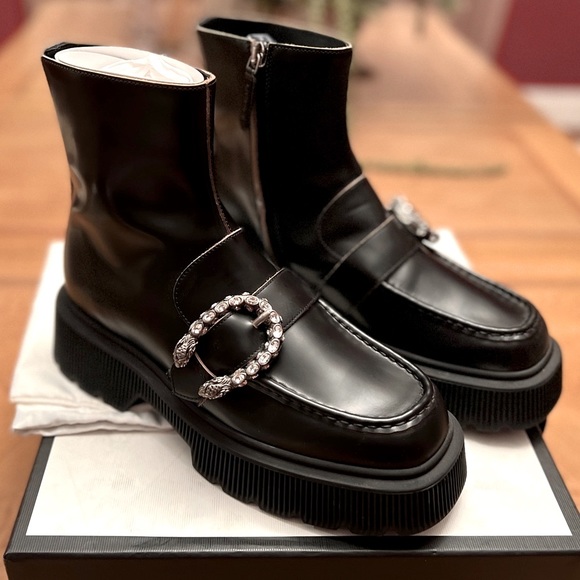 Gucci Authentic Hunder Dionysus-Buckle Leather Boots booties 39 - Picture 5 of 16